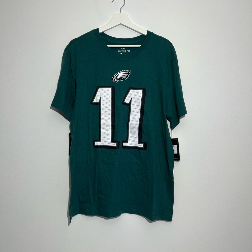 Philadelphia Eagles Shirt Mens Large Green #11 Carson Wentz Short Sleeve Nike.